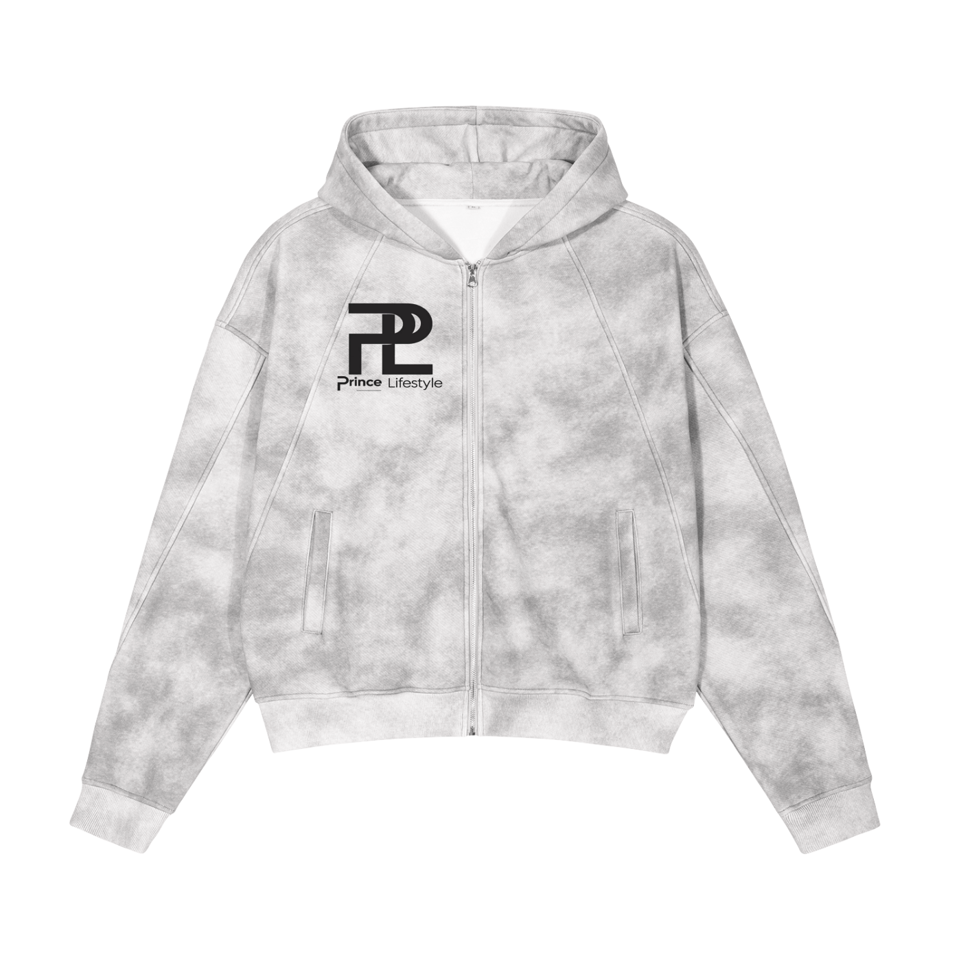 Dirty Washed Zip-Up Fleece Hoodie
