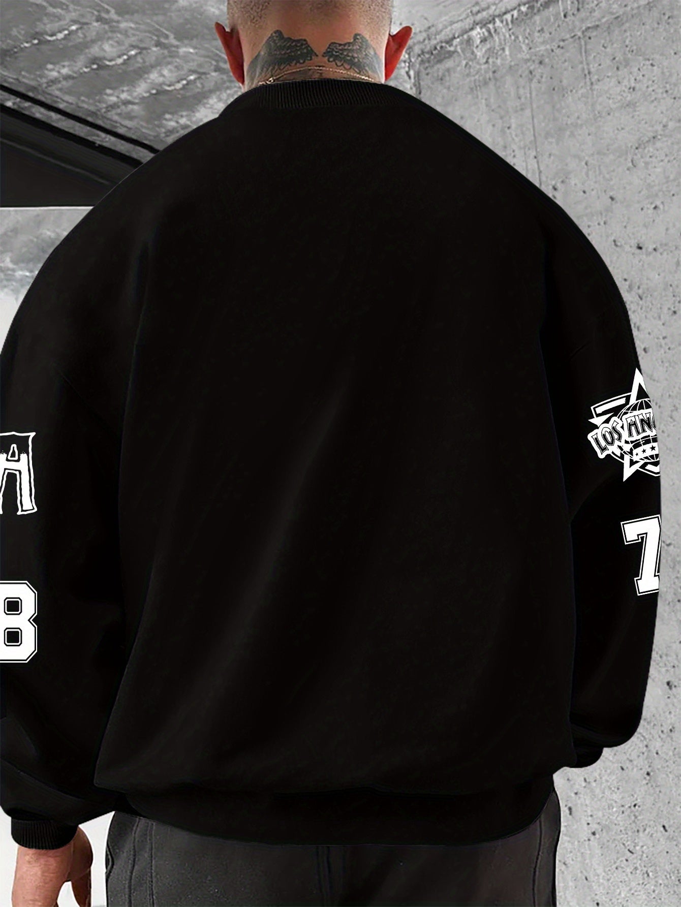 European and American Adult Fashion Letter City Name Pattern Print Casual Crew Neck Sweatshirt