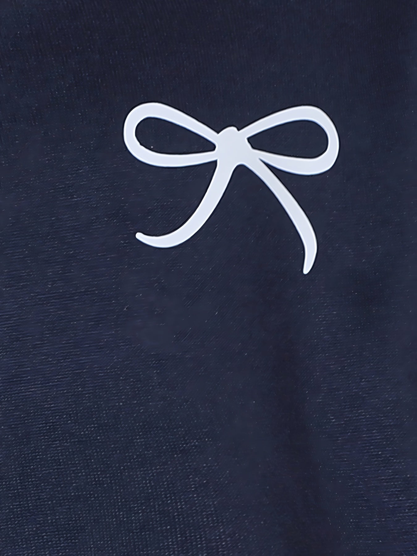 Girls' 2pcs Winter Outfit Set - Oversized -Lined Bow Print Sweatshirt & Navy Blue Wide-Leg Pants, Cozy 2pcs Sweatsuit for, Playdates, Casual Wear - Warm Loose-Fit Matching Clothes (Ideal Gift for), Perfect for Outdoor