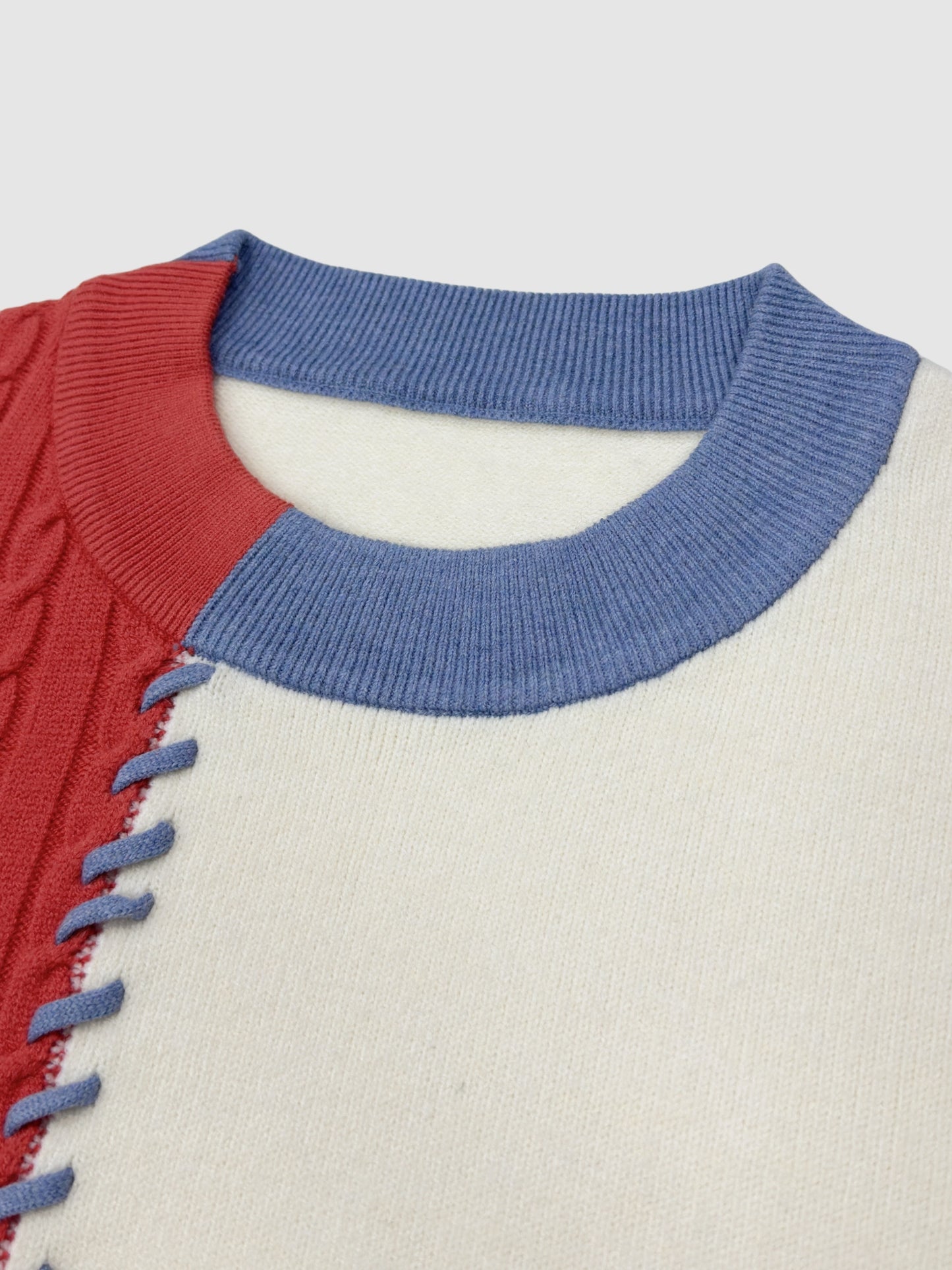 Men's & Teen ' Color Block Sweater - Winter Warm Long Sleeve Round Neck Casual Blazer Suit Jacket, Machine Washable Color-Block Sweaters for, Office & Daily Wear (Autumn/Spring) - Regular Fit