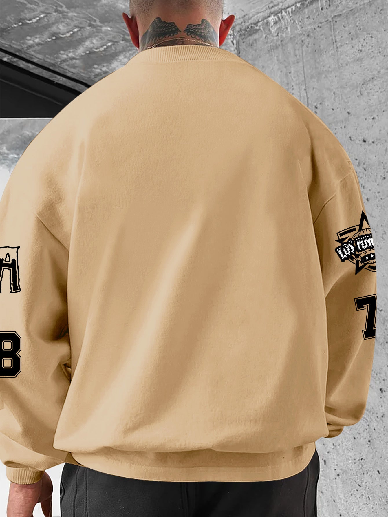 European and American Adult Fashion Letter City Name Pattern Print Casual Crew Neck Sweatshirt