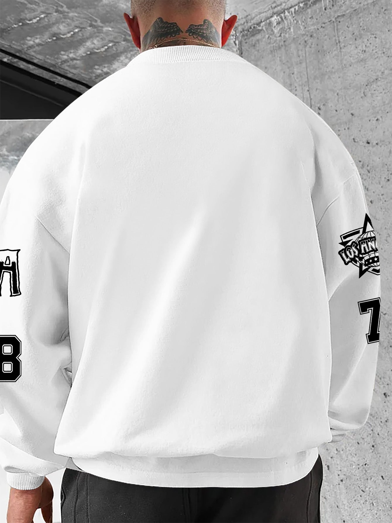 European and American Adult Fashion Letter City Name Pattern Print Casual Crew Neck Sweatshirt