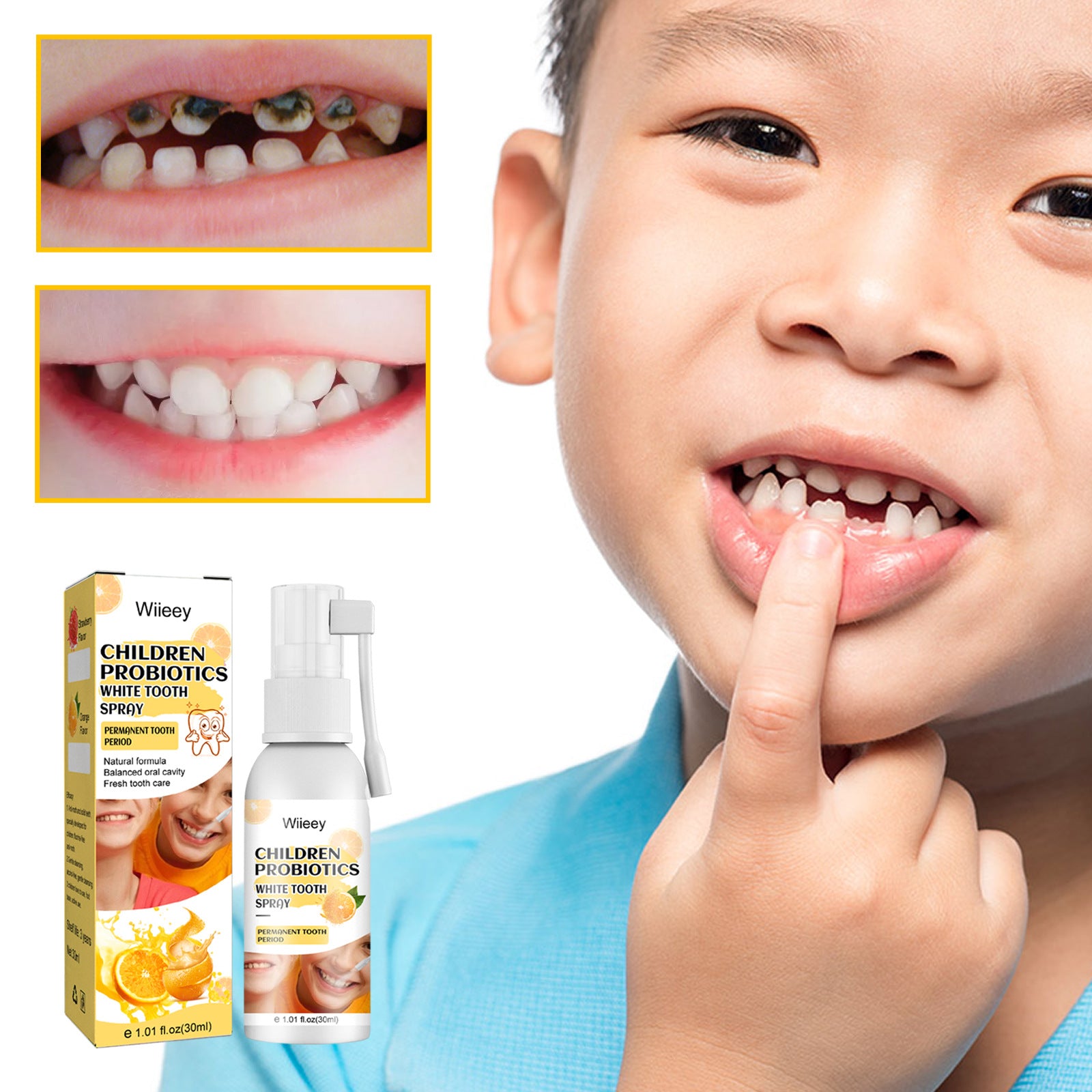 Wiieey Children's Teeth Cleaning Spray Teeth Care Mouth Spray Teeth Fresh Children's Teeth Care Spray