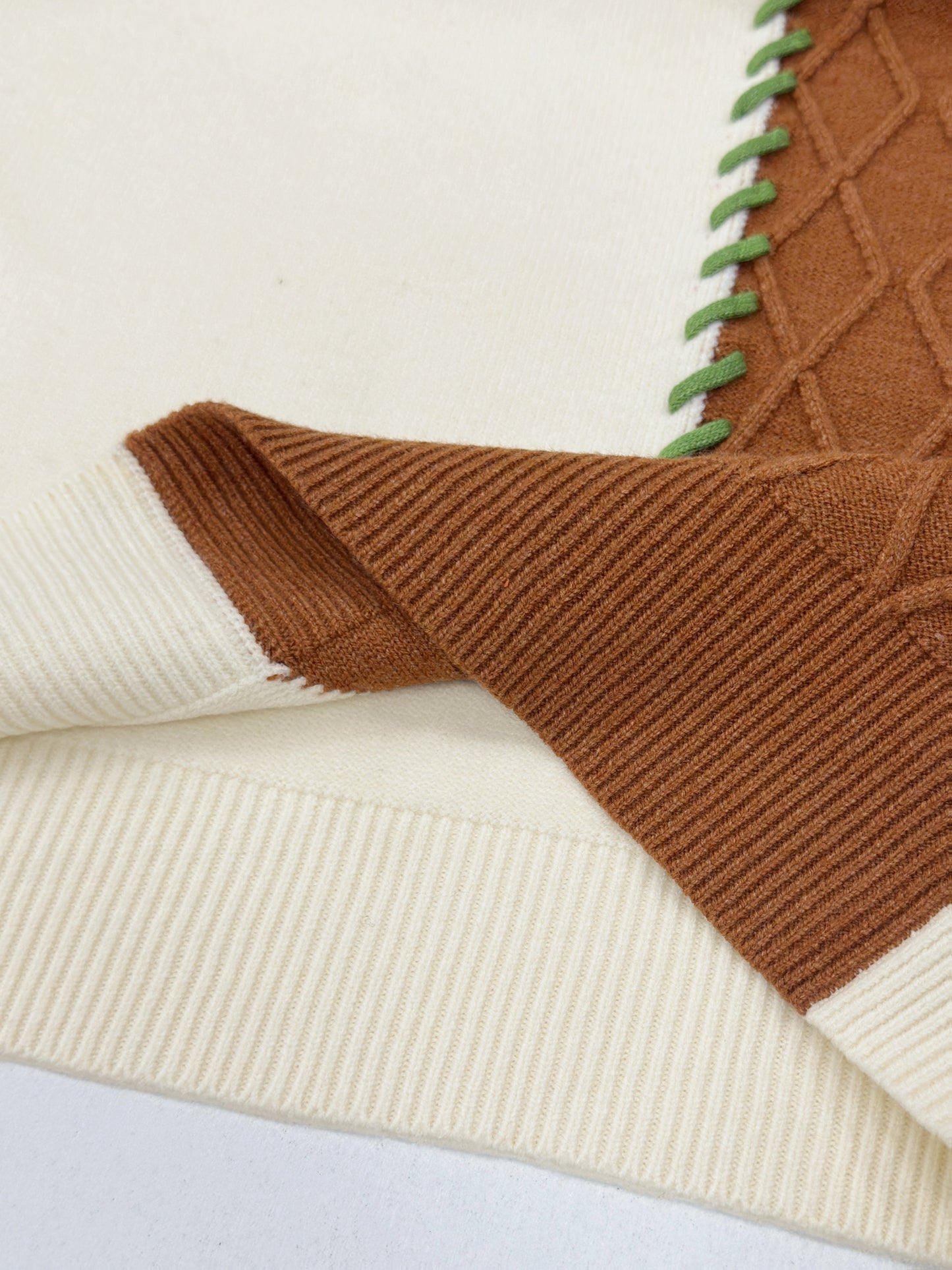 Men's & Teen ' Color Block Sweater - Winter Warm Long Sleeve Round Neck Casual Blazer Suit Jacket, Machine Washable Color-Block Sweaters for, Office & Daily Wear (Autumn/Spring) - Regular Fit