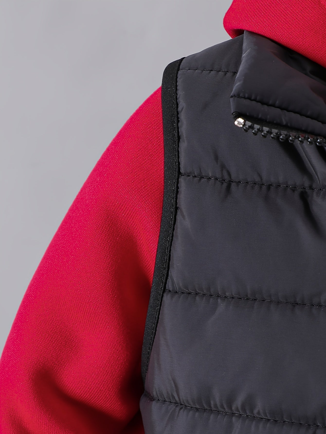 Boys' 3pcs Fall/Winter Outfit Set - Casual Zip Vest, Hoodie & Pants in Solid Color Gray - for Ages 0-3, Perfect for Outdoor