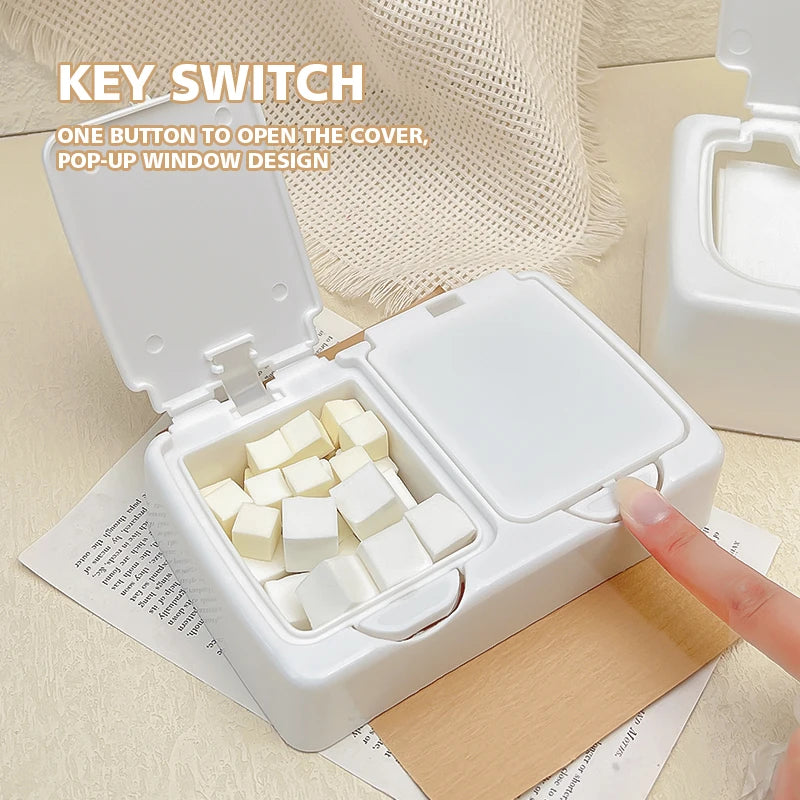 Nail Art Studio storage box organizer Desktop storage box Mini pop-up cotton swab with lid Cosmetic cotton plastic dustproof
