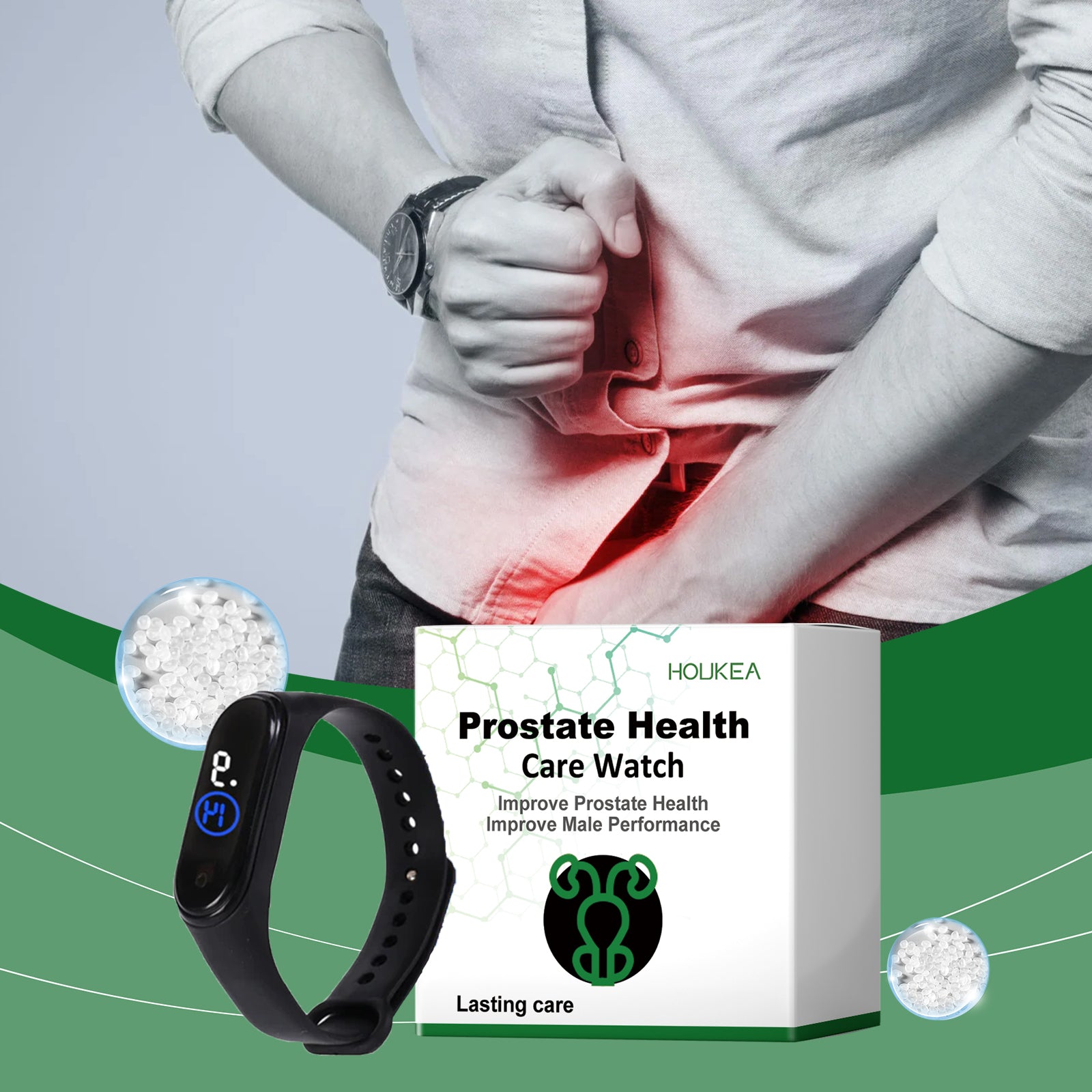 Houkea Men's Body Care Watch Enhances Daily Comfort Care Men's Body Exercise Watch
