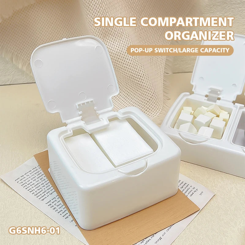 Nail Art Studio storage box organizer Desktop storage box Mini pop-up cotton swab with lid Cosmetic cotton plastic dustproof