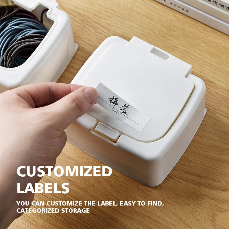Nail Art Studio storage box organizer Desktop storage box Mini pop-up cotton swab with lid Cosmetic cotton plastic dustproof