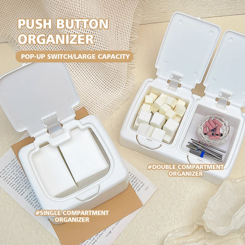 Nail Art Studio storage box organizer Desktop storage box Mini pop-up cotton swab with lid Cosmetic cotton plastic dustproof