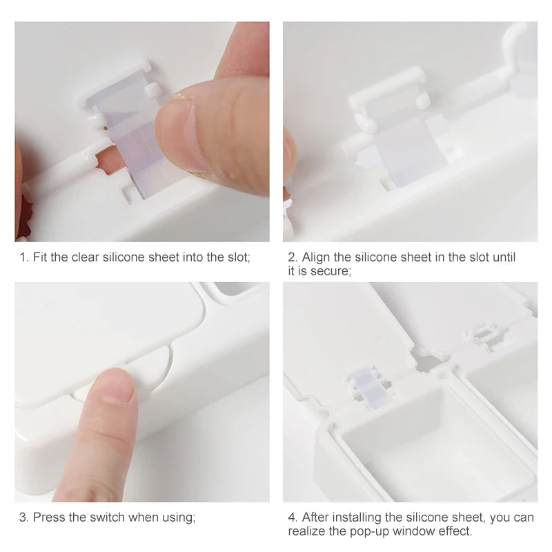 Nail Art Studio storage box organizer Desktop storage box Mini pop-up cotton swab with lid Cosmetic cotton plastic dustproof