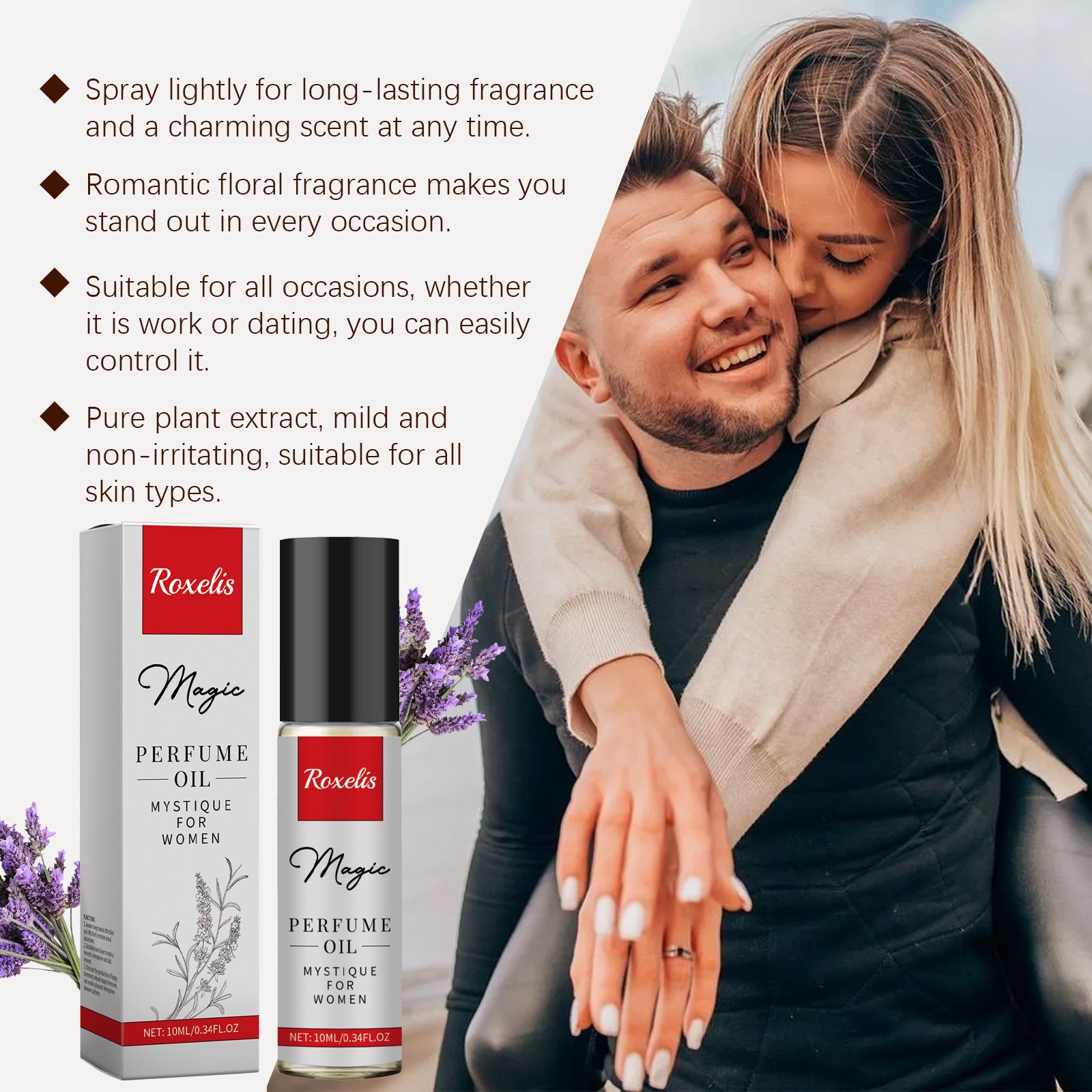 Roxelis Charm Pure Perfume Oil Cologne Pheromone Romantic Fragrance Lasting Fragrance Portable Vial Perfume