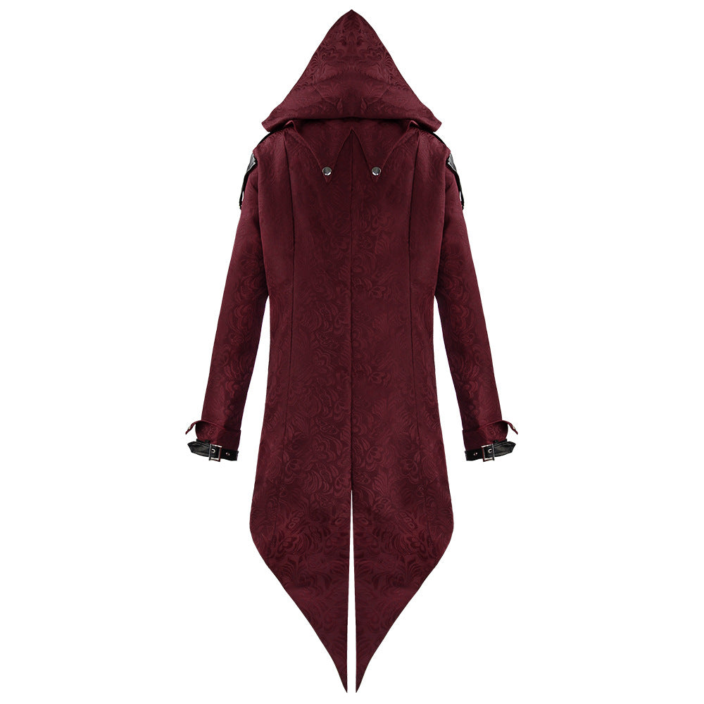 Halloween retro patchwork jacket men's gothic dark costume