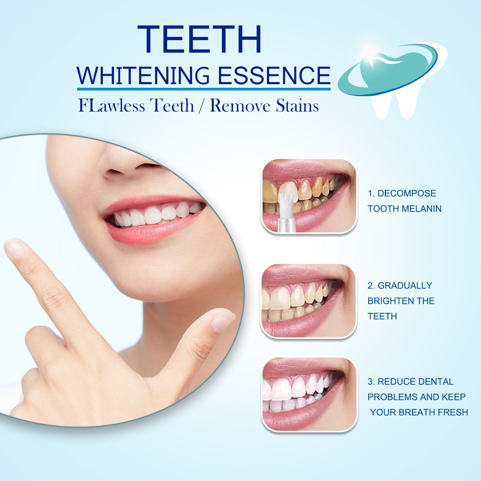 EELHOE Teeth Cleaning Pen Deep Clean White Teeth Fresh Breath Clean Mouth Clean Plaque Clean