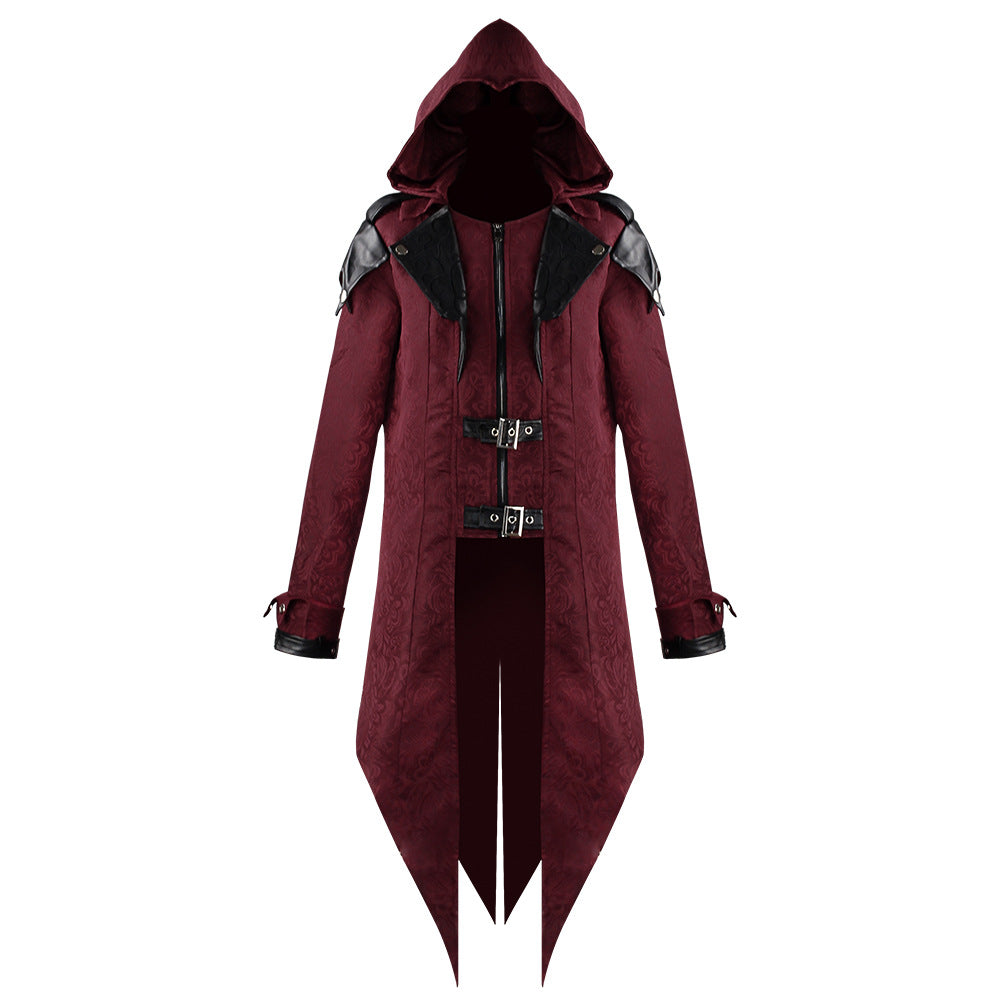 Halloween retro patchwork jacket men's gothic dark costume