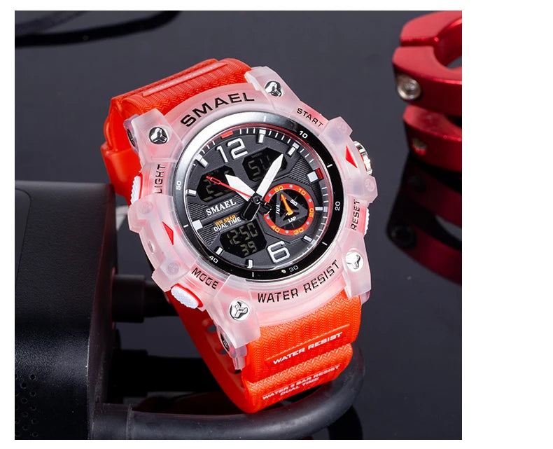 Military Watch Quartz Wristwatches Sport 50M Waterproof Alarm Clock Light Analog Digital Male Clocks 8007 Mens Watches Digital