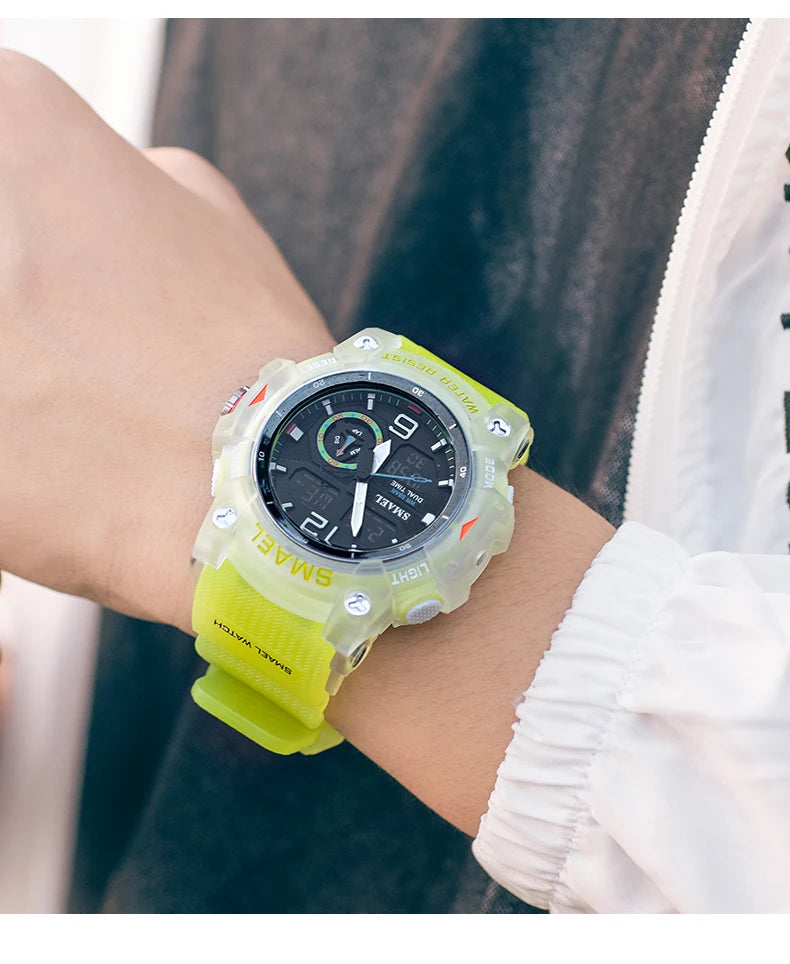 Military Watch Quartz Wristwatches Sport 50M Waterproof Alarm Clock Light Analog Digital Male Clocks 8007 Mens Watches Digital