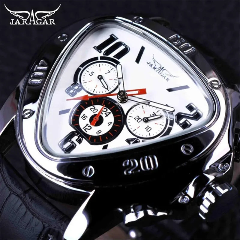 JARAGAR 951 Top Class Men's Mechanical Watches Design Leather Strap Three Needles Automatic Waterproof Mechanical Watch for Men