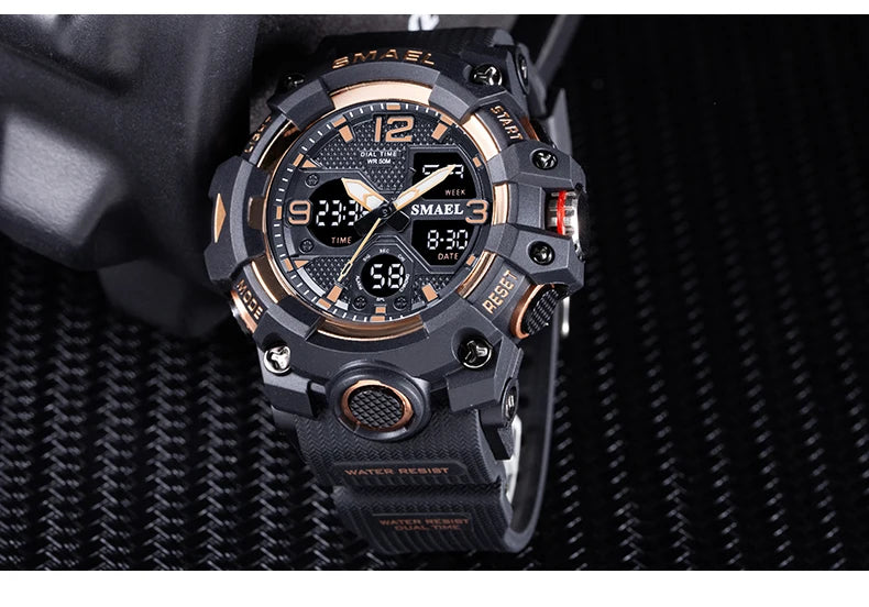 SMAEL Military Watch for men 50M Waterproof Clock Male S Shock 8008 electronics Digital Watches LED Men's Watches Military Army