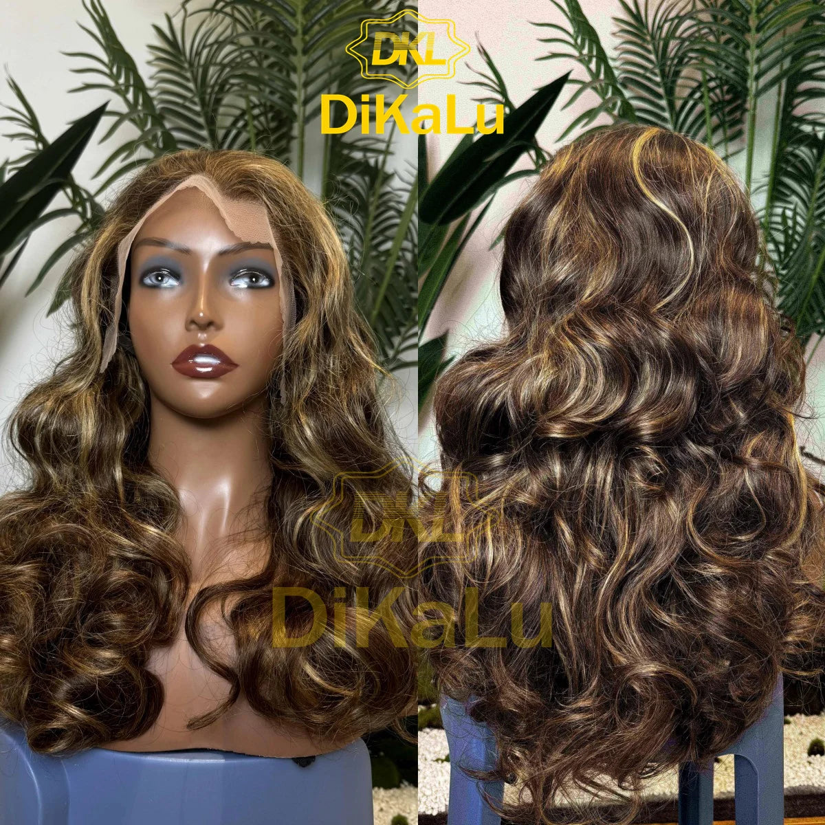 250% Density Highlight Colored Human Hair Wigs Pre Plucked Virgin Hair Rose Wavy Wholesale 13x4 HD Transparent Lace Frontal Wigs