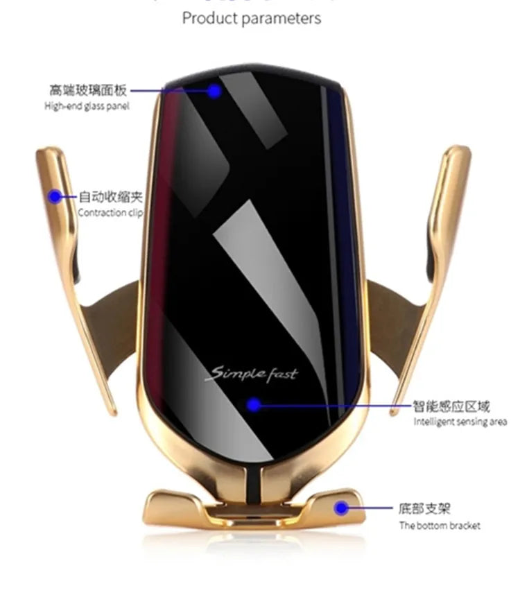 Universal 4 to 6.5 Inch Hot Selling Automatic Mobile Phone Wireless Charger Car Holder