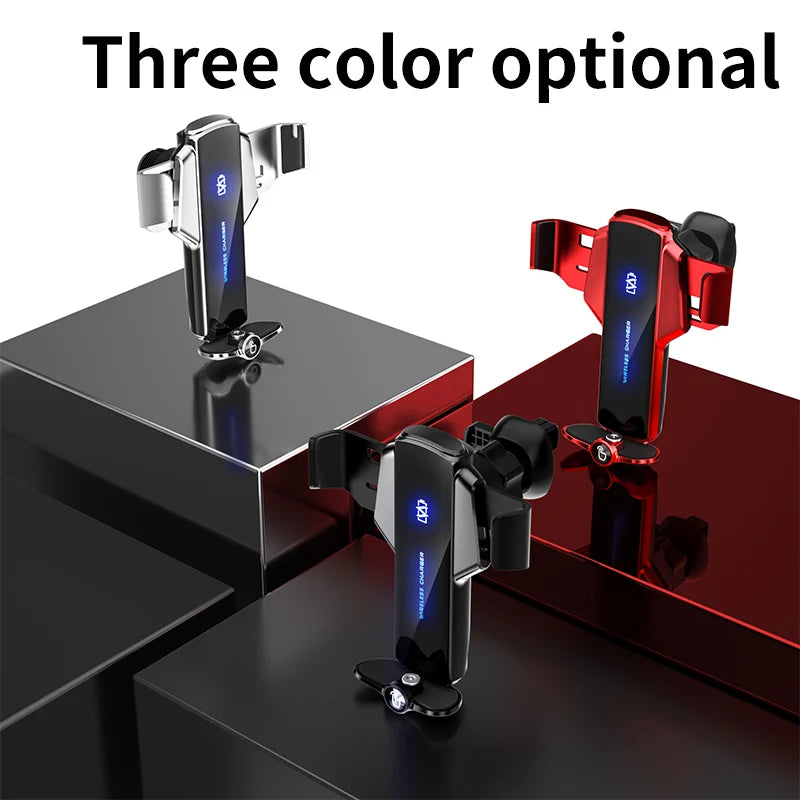 Custom Logo15w Quick Charge Wireless Car Charger Mount Automatic Clamp Coil Induction Gravity Holder TYPE-C 2024 New Product