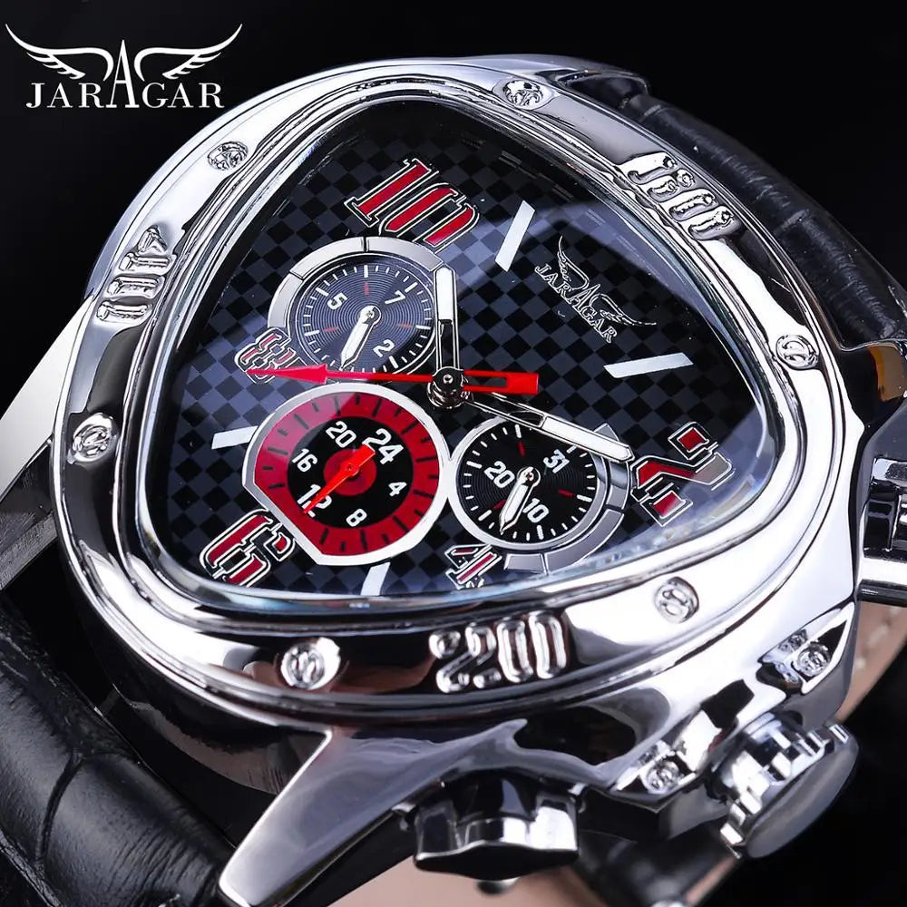 JARAGAR 951 Top Class Men's Mechanical Watches Design Leather Strap Three Needles Automatic Waterproof Mechanical Watch for Men