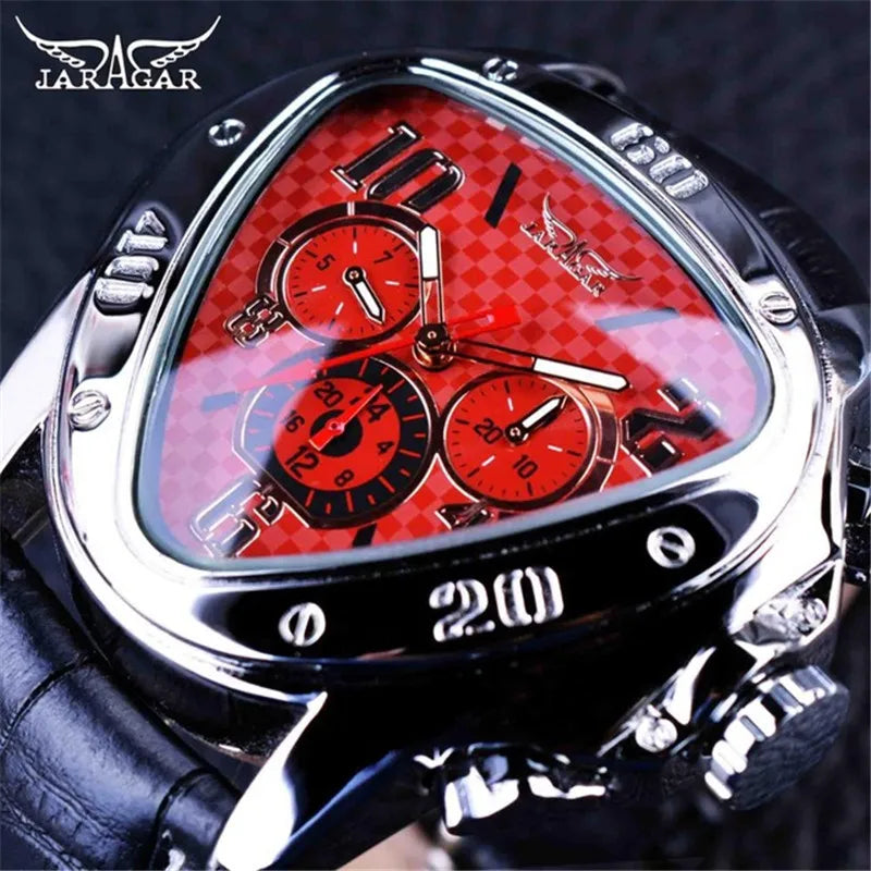 JARAGAR 951 Top Class Men's Mechanical Watches Design Leather Strap Three Needles Automatic Waterproof Mechanical Watch for Men