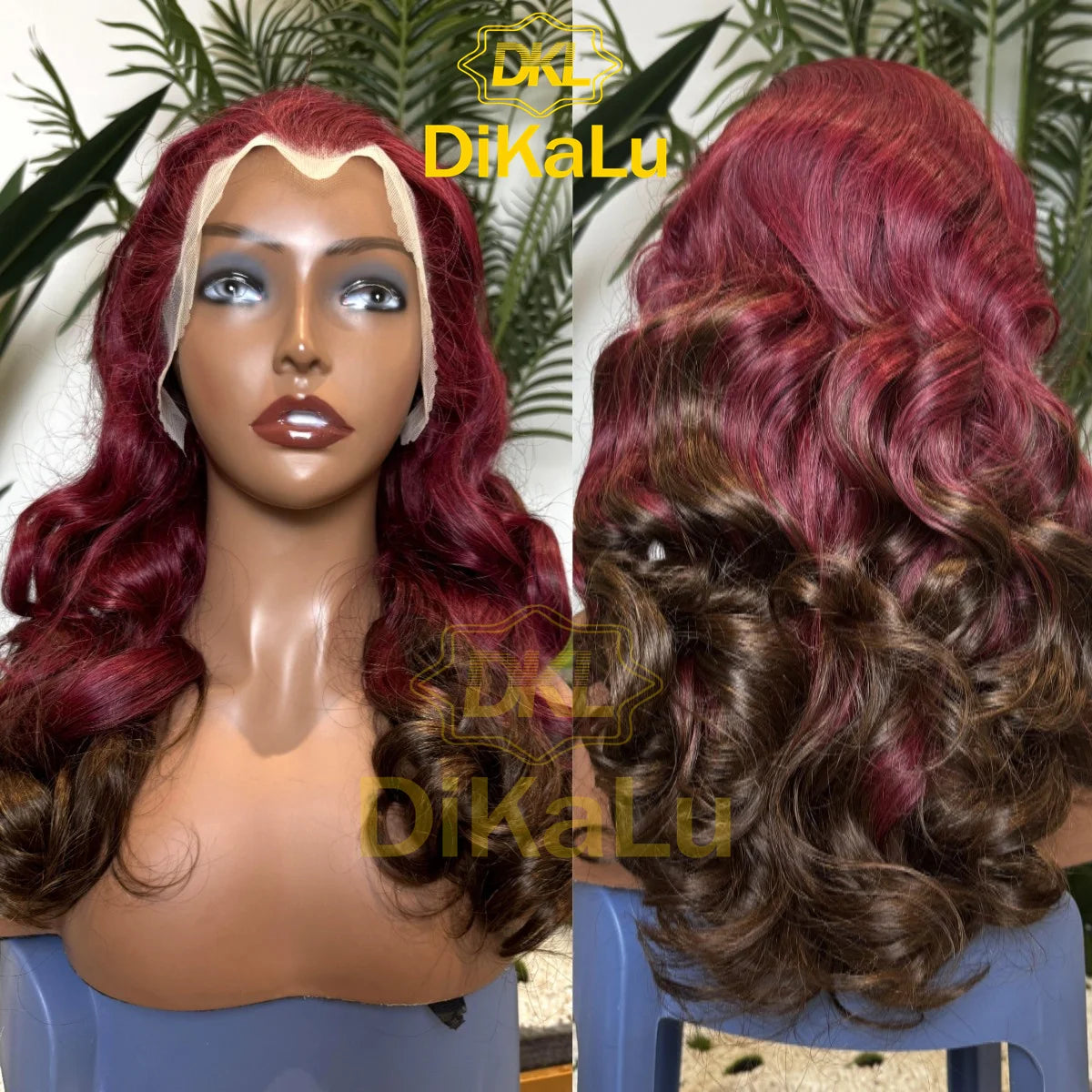 250% Density Highlight Colored Human Hair Wigs Pre Plucked Virgin Hair Rose Wavy Wholesale 13x4 HD Transparent Lace Frontal Wigs