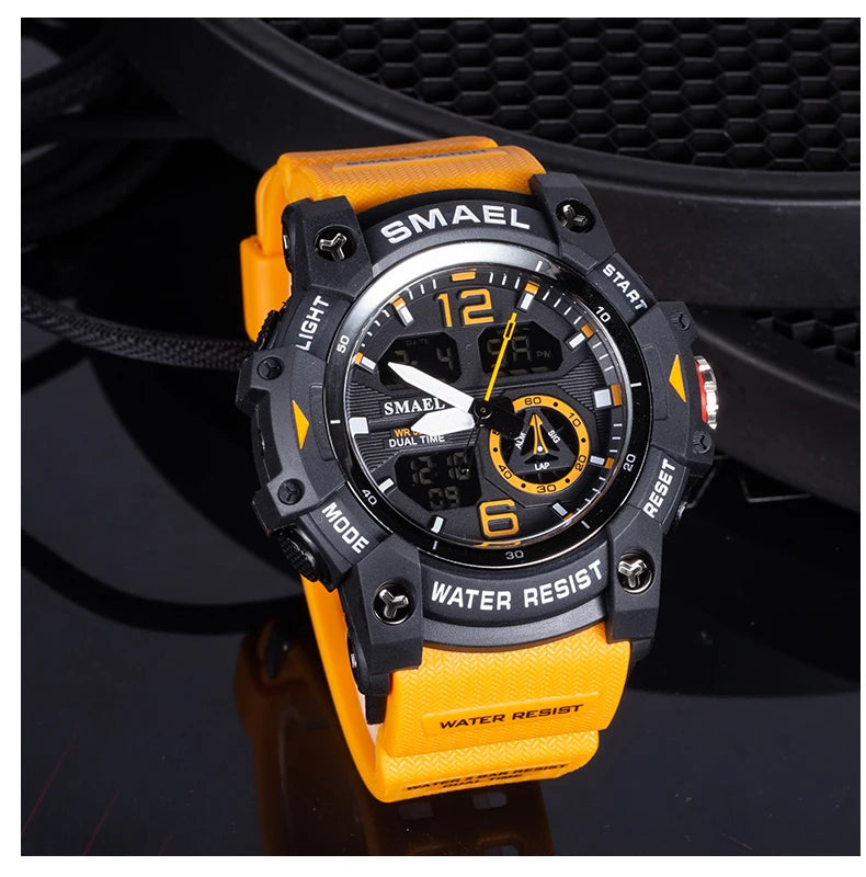 Military Watch Quartz Wristwatches Sport 50M Waterproof Alarm Clock Light Analog Digital Male Clocks 8007 Mens Watches Digital