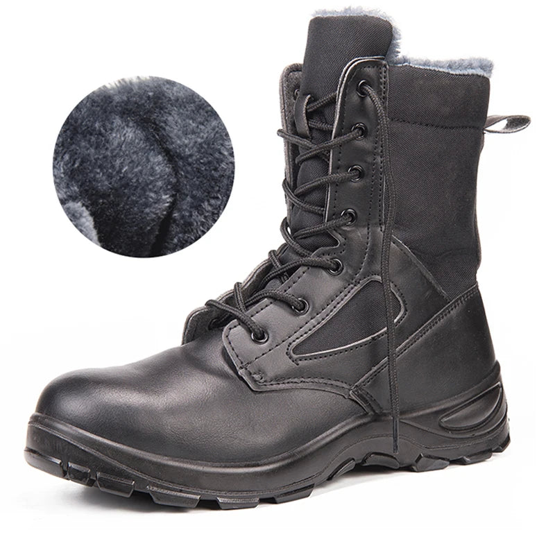 Men's Boots Safety Shoes Men Steel Toe Shoes Winter Boots Men Puncture-Proof Work Shoes Plush Warm Work Safety Boots Male Shoes