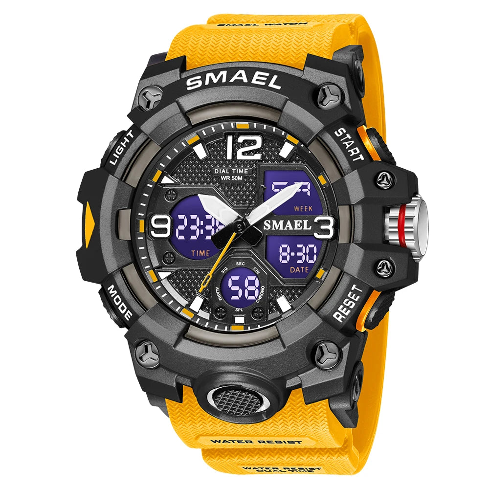 SMAEL Military Watch for men 50M Waterproof Clock Male S Shock 8008 electronics Digital Watches LED Men's Watches Military Army