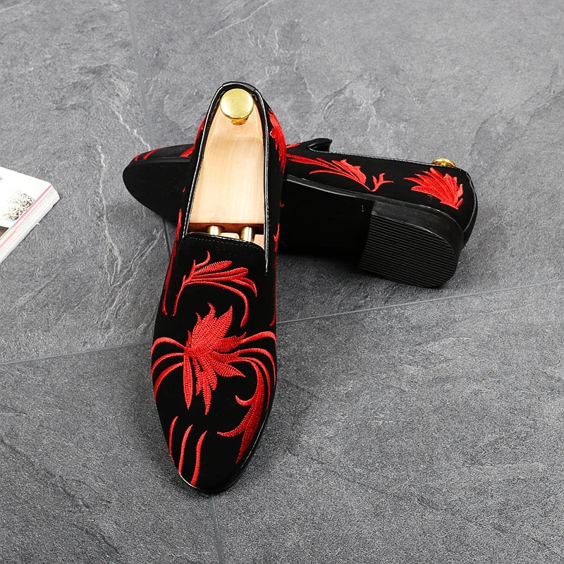 men fashion party banquet dress soft leather shoes slip on smoking slippers breathable summer lazy shoe trend loafers chaussure