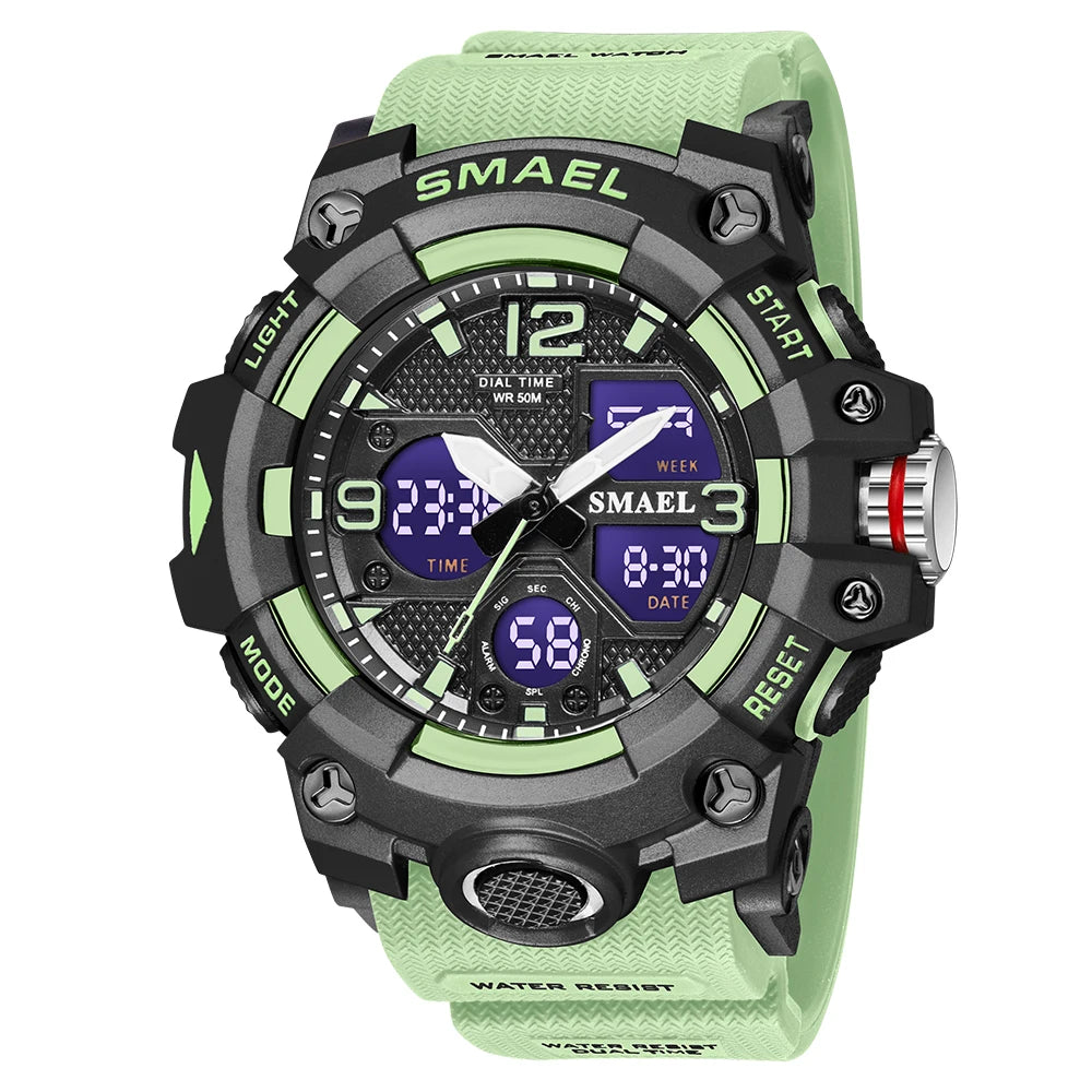 SMAEL Military Watch for men 50M Waterproof Clock Male S Shock 8008 electronics Digital Watches LED Men's Watches Military Army