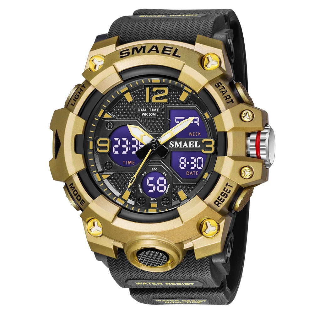 SMAEL Military Watch for men 50M Waterproof Clock Male S Shock 8008 electronics Digital Watches LED Men's Watches Military Army