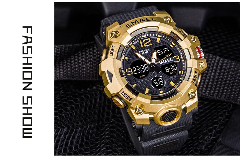 SMAEL Military Watch for men 50M Waterproof Clock Male S Shock 8008 electronics Digital Watches LED Men's Watches Military Army