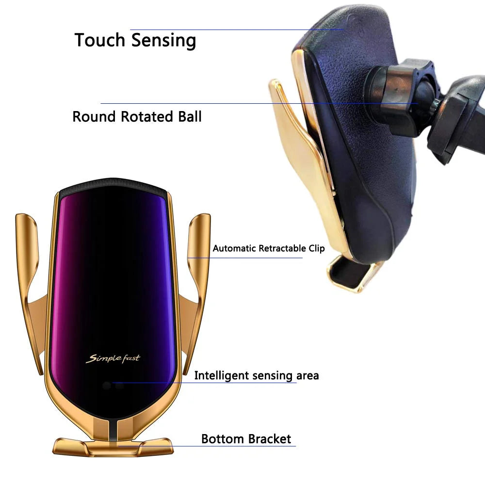 Universal 4 to 6.5 Inch Hot Selling Automatic Mobile Phone Wireless Charger Car Holder