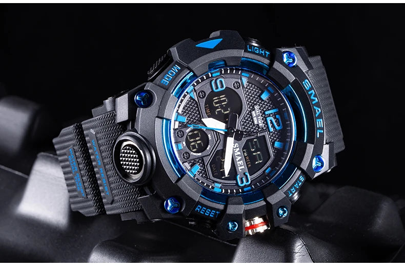 SMAEL Military Watch for men 50M Waterproof Clock Male S Shock 8008 electronics Digital Watches LED Men's Watches Military Army