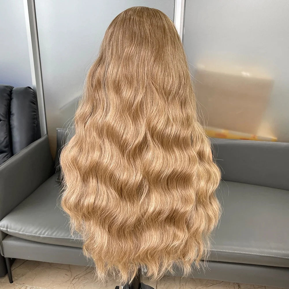 Long Body Wavy 13x6 Synthetic Lace Front Wigs for Black Women Highlight Color Heat Resistant Synthetic Hair Wigs