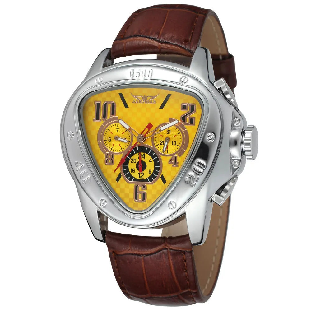 JARAGAR 951 Top Class Men's Mechanical Watches Design Leather Strap Three Needles Automatic Waterproof Mechanical Watch for Men
