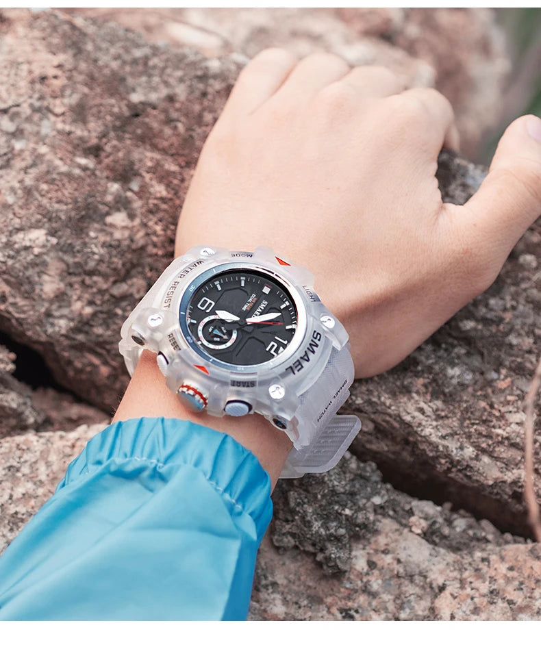 Military Watch Quartz Wristwatches Sport 50M Waterproof Alarm Clock Light Analog Digital Male Clocks 8007 Mens Watches Digital