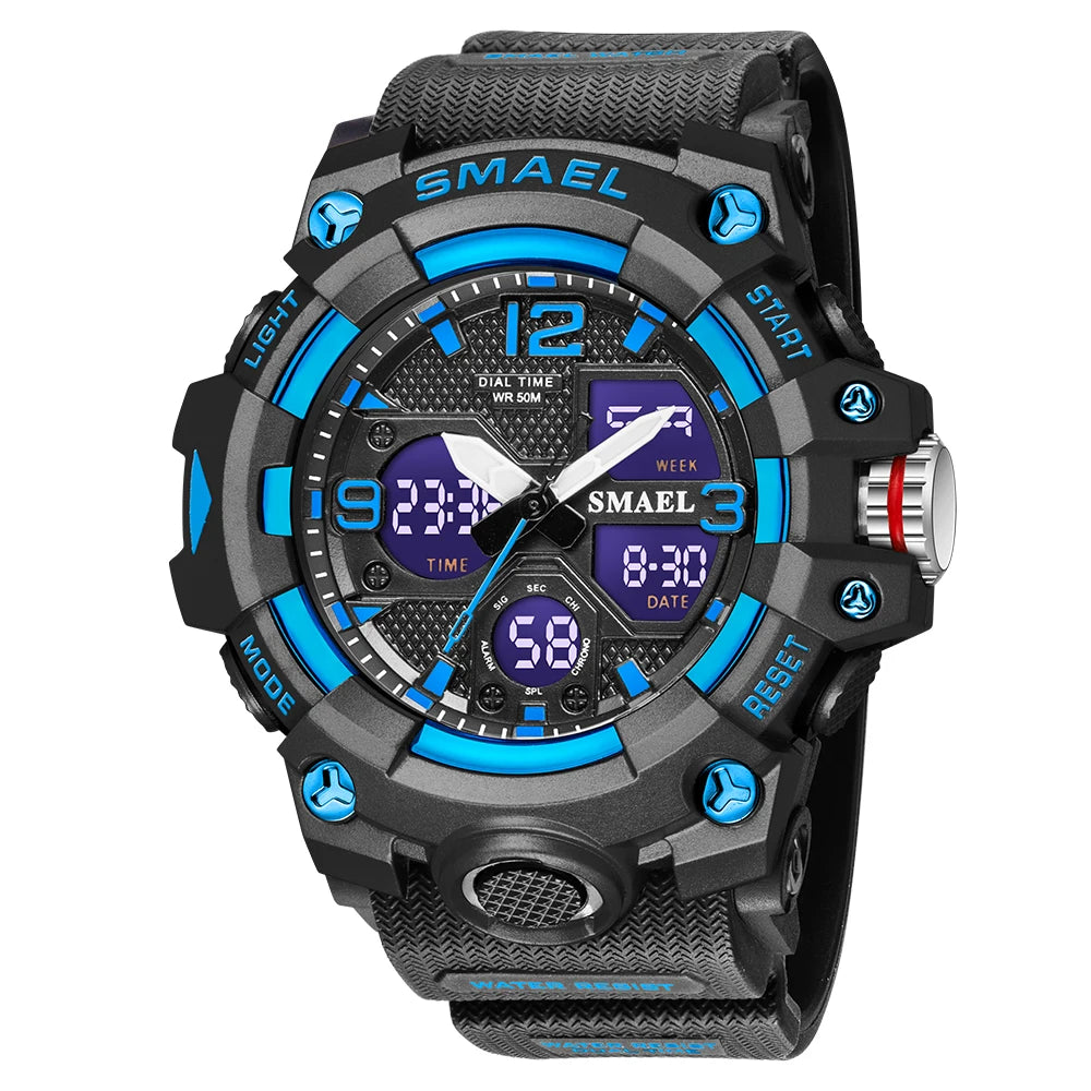 SMAEL Military Watch for men 50M Waterproof Clock Male S Shock 8008 electronics Digital Watches LED Men's Watches Military Army