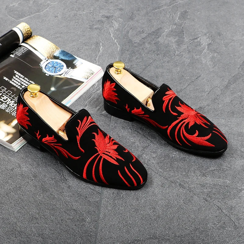 men fashion party banquet dress soft leather shoes slip on smoking slippers breathable summer lazy shoe trend loafers chaussure
