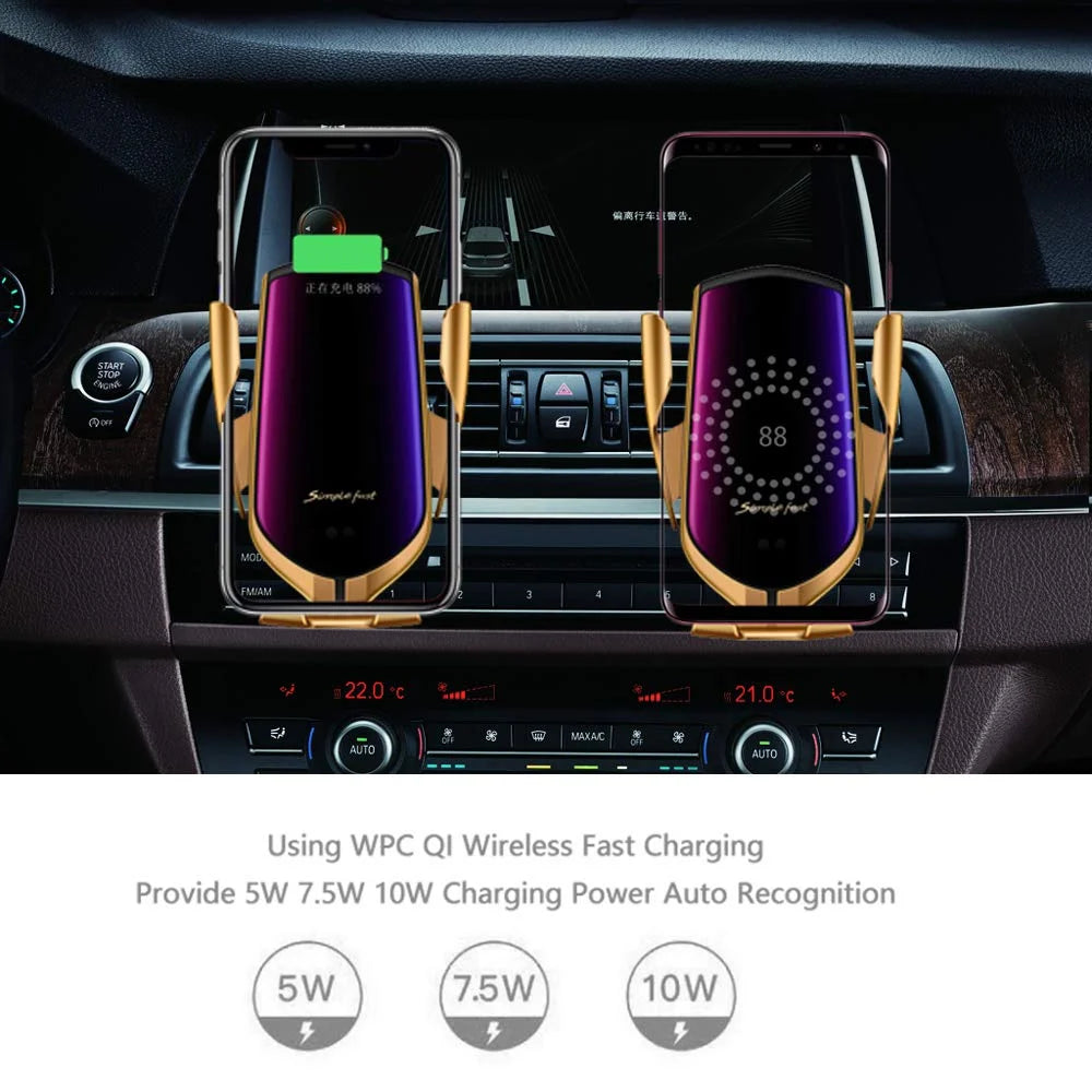 Universal 4 to 6.5 Inch Hot Selling Automatic Mobile Phone Wireless Charger Car Holder