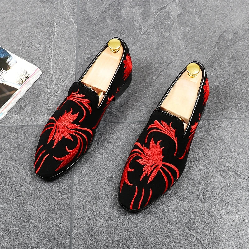 men fashion party banquet dress soft leather shoes slip on smoking slippers breathable summer lazy shoe trend loafers chaussure