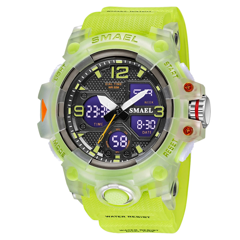 SMAEL Military Watch for men 50M Waterproof Clock Male S Shock 8008 electronics Digital Watches LED Men's Watches Military Army
