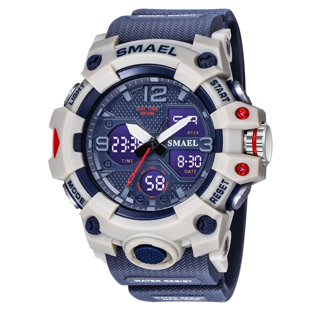 SMAEL Military Watch for men 50M Waterproof Clock Male S Shock 8008 electronics Digital Watches LED Men's Watches Military Army