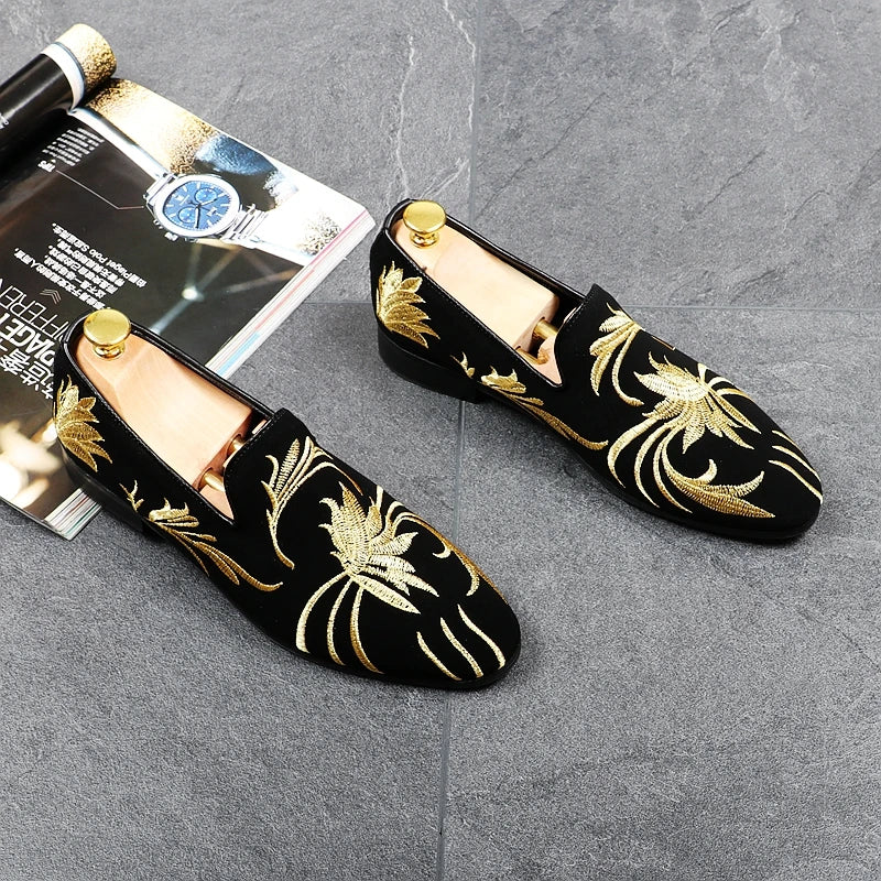men fashion party banquet dress soft leather shoes slip on smoking slippers breathable summer lazy shoe trend loafers chaussure
