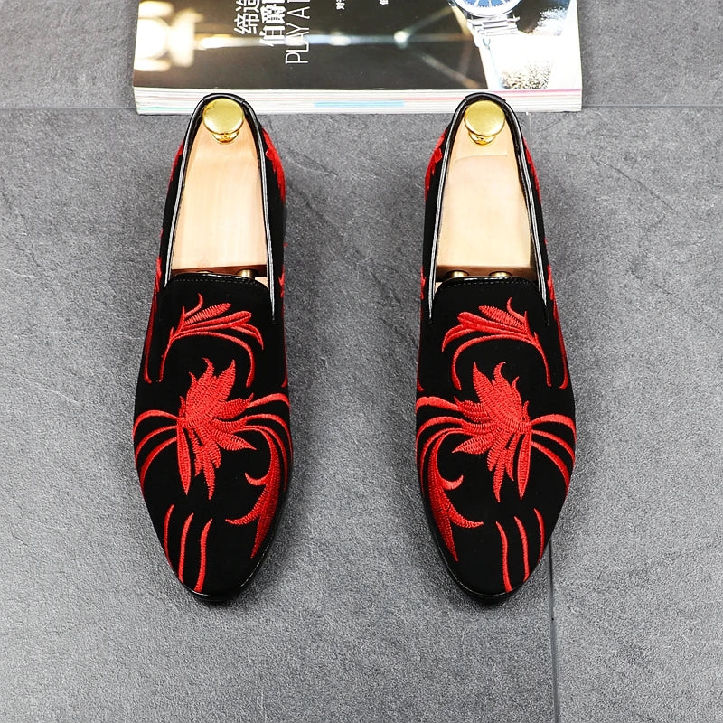 men fashion party banquet dress soft leather shoes slip on smoking slippers breathable summer lazy shoe trend loafers chaussure