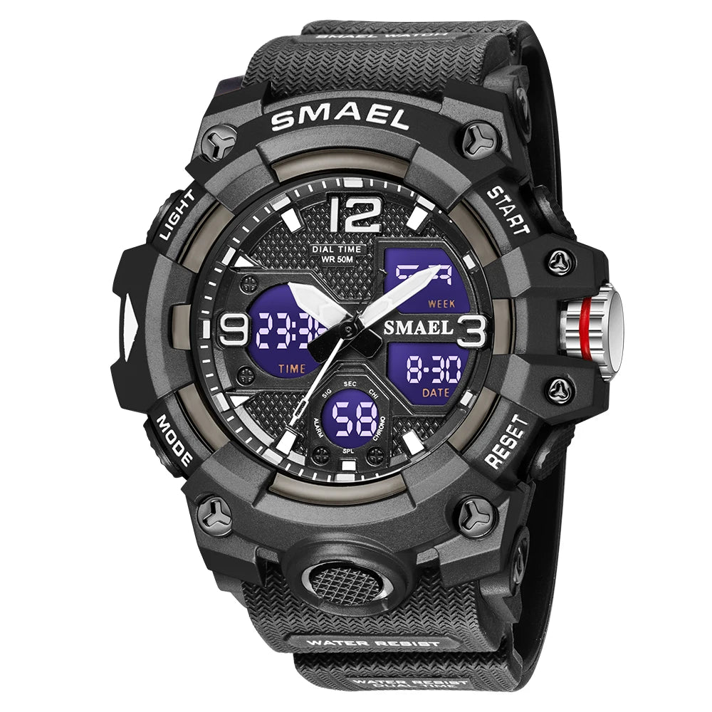 SMAEL Military Watch for men 50M Waterproof Clock Male S Shock 8008 electronics Digital Watches LED Men's Watches Military Army